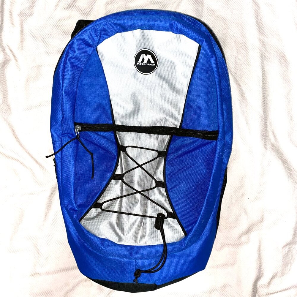 MetroPack Bungee Cord Blue & Silver Backpack